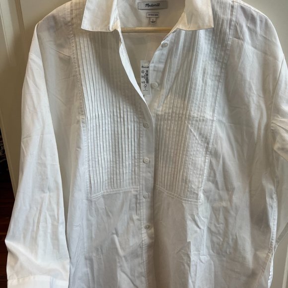 Madewell Poplin Oversized Tuxedo Shirt Sz M - Picture 3 of 5